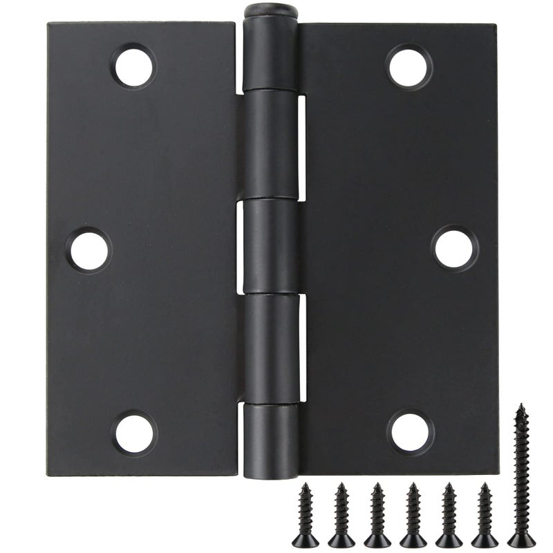 JIW 30 Pack Matte Black 3.5 Inch Square Radius Door Hinges - Image 1